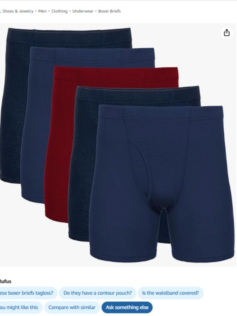 Gildan Men's Underwear Covered Waistband Boxer Briefs 5-Pack
